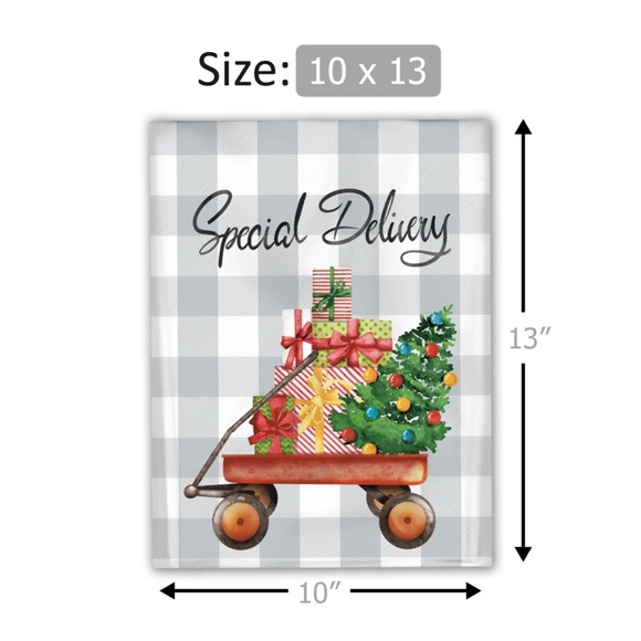 3 SETS LEFT🌲20 Special Delivery Christmas Wagon poly Mailers- 10 x 13 inch - Picture 3 of 5